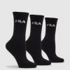 Fila Unisex Crew Socks 3pk -Shoe Promotion 3PKCREWBLK BLK A 1