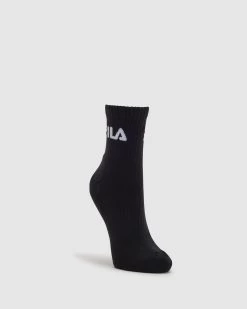 Fila Unisex Qtr Crew Socks 3pk -Shoe Promotion 3PKQUABLK BLK A 3