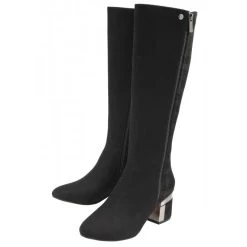 Black Check Rochelle Heeled Knee High Boots | Lotus 7 Black Check Rochelle Heeled Knee High Boots | Lotus -Shoe Promotion black check rochelle heeled knee high boots lotus p13531 32349 medium