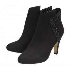 Black & Diamante Emma Heeled Ankle Boots | Lotus -Shoe Promotion black diamante emma heeled ankle boots lotus p13388 32093 medium