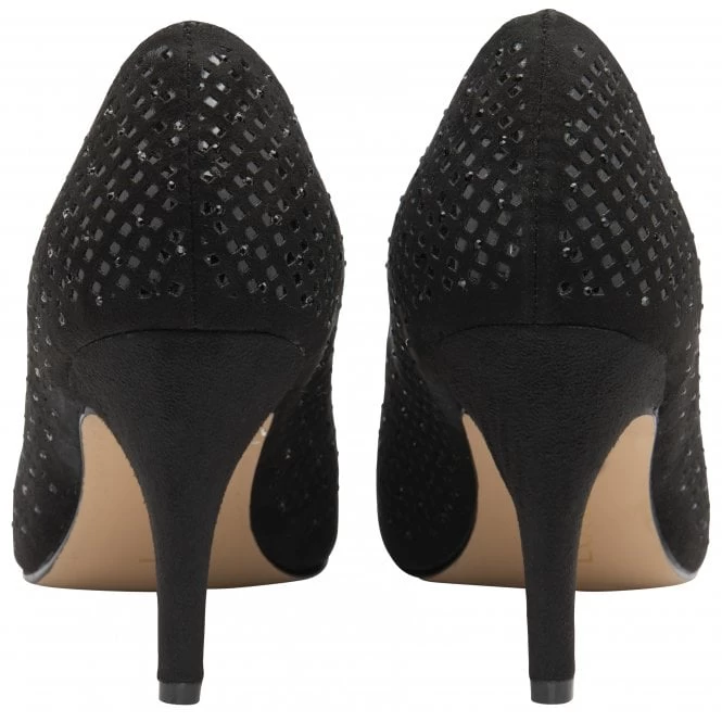 Black & Diamante Kayla Court Shoes | Lotus 5 Black & Diamante Kayla Court Shoes | Lotus - Image 3