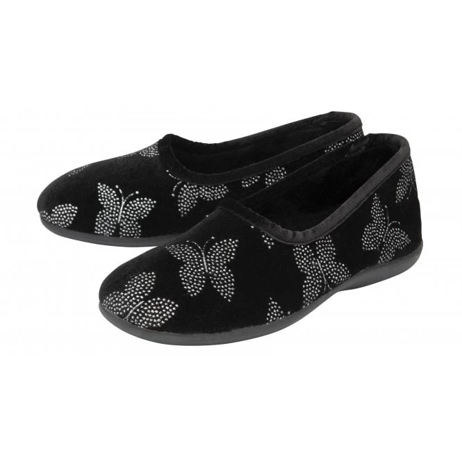 Black Jessie Full Shoe Slippers | Lotus 4 Black Jessie Full Shoe Slippers | Lotus - Image 2