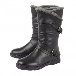 Black Leather Jolanda Mid-Calf Boots | Lotus 7 Black Leather Jolanda Mid-Calf Boots | Lotus -Shoe Promotion black leather jolanda mid calf boots lotus p12644 29113 medium
