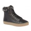 Black Leather Siobhan High Top Trainers | Stressless By Lotus
