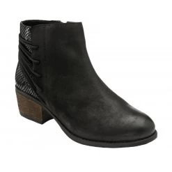 Shoe Promotion 3 Black Leather & Snake-Print Etta Zip-Up Ankle Boots | Lotus