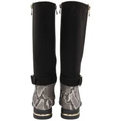 Black Microfibre & Snake-Print Harper Knee High Boots | Lotus 8 Black Microfibre & Snake-Print Harper Knee High Boots | Lotus -Shoe Promotion black microfibre snake print harper knee high boots lotus p13385 32142 medium