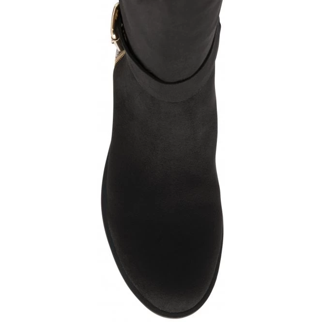 Black Microfibre & Snake-Print Harper Knee High Boots | Lotus 6 Black Microfibre & Snake-Print Harper Knee High Boots | Lotus - Image 4