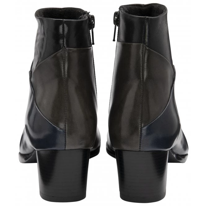 Black Multi-Leather Booker Heeled Ankle Boots | Lotus 5 Black Multi-Leather Booker Heeled Ankle Boots | Lotus - Image 3