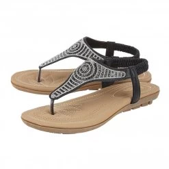 Black Orla Flat Toe-Post Sandals | Lotus -Shoe Promotion black orla flat toe post sandals lotus p12522 28335 medium