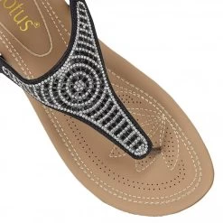 Black Orla Flat Toe-Post Sandals | Lotus -Shoe Promotion black orla flat toe post sandals lotus p12522 28337 medium