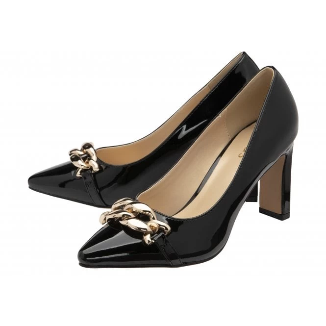 Black Patent Chantelle Court Shoes | Lotus 4 Black Patent Chantelle Court Shoes | Lotus - Image 2