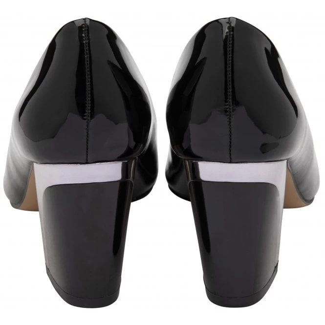 Black Patent Eden Court Shoes | Lotus 5 Black Patent Eden Court Shoes | Lotus - Image 3