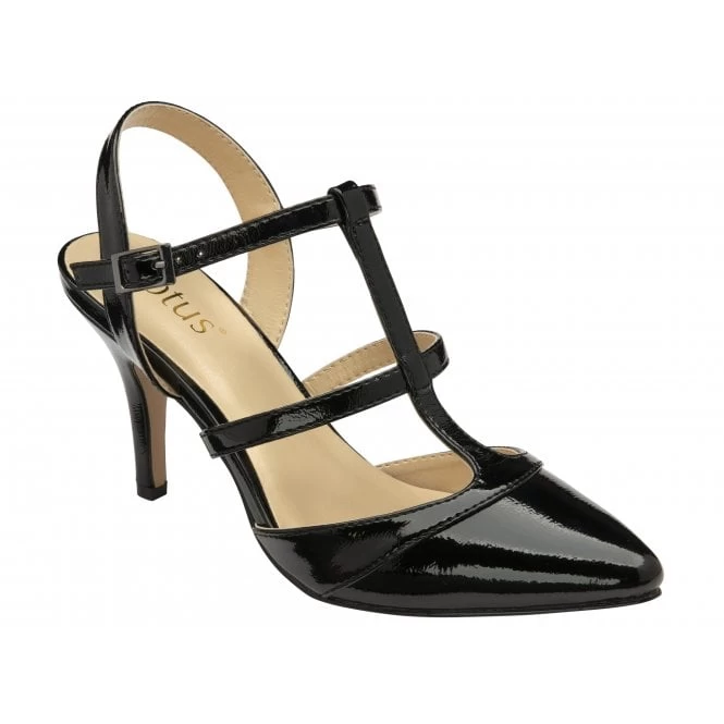 Black Patent Kim Court Shoes | Lotus 3 Black Patent Kim Court Shoes | Lotus
