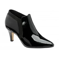 Black Patent Kristina Pointed Toe Shoe-Boots | Lotus