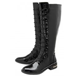 Black Patent Lisa Knee High Boots | Lotus 7 Black Patent Lisa Knee High Boots | Lotus -Shoe Promotion black patent lisa knee high boots lotus p13386 32245 medium