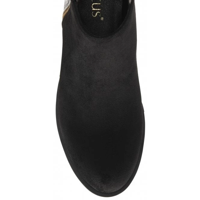 Black & Snake-Print Anneka Ankle Boots | Lotus 6 Black & Snake-Print Anneka Ankle Boots | Lotus - Image 4