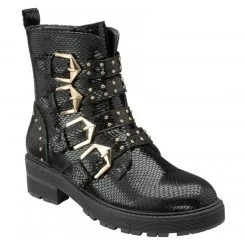 Shoe Promotion 13 Black Snake-Print Eve Ankle Boots | Lotus