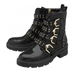 Shoe Promotion -Shoe Promotion black snake print eve ankle boots lotus p13017 30682 medium