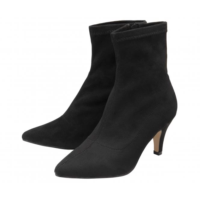Black-Stretch Microfibre Camilla Ankle Boots | Lotus 4 Black-Stretch Microfibre Camilla Ankle Boots | Lotus - Image 2