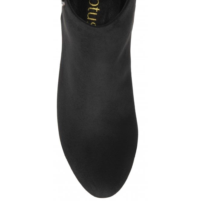 Black Textile Cassandra Heeled Ankle Boots | Lotus 6 Black Textile Cassandra Heeled Ankle Boots | Lotus - Image 4