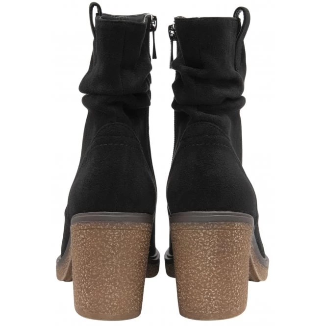 Black Textile Danica Heeled Ankle Boots | Lotus 5 Black Textile Danica Heeled Ankle Boots | Lotus - Image 3