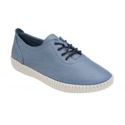 Blue Leather Juliana Lace-Up Shoes | Lotus