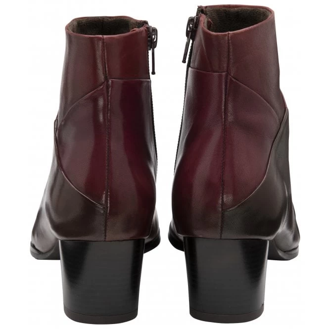 Bordo Multi-Leather Booker Heeled Ankle Boots | Lotus 5 Bordo Multi-Leather Booker Heeled Ankle Boots | Lotus - Image 3