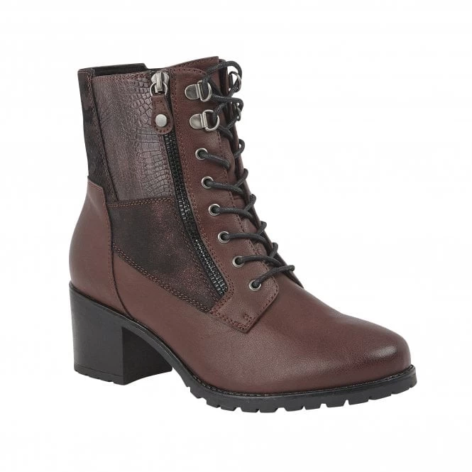 Bordo Nala Heeled Zip-Up Ankle Boots | Lotus Relife 3 Bordo Nala Heeled Zip-Up Ankle Boots | Lotus Relife