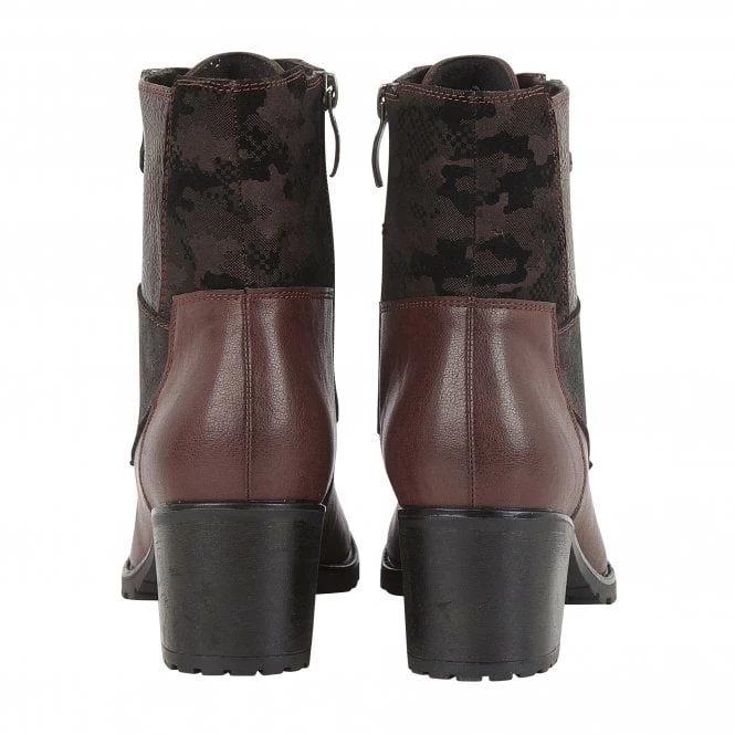 Bordo Nala Heeled Zip-Up Ankle Boots | Lotus Relife 5 Bordo Nala Heeled Zip-Up Ankle Boots | Lotus Relife - Image 3