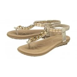 Best Seller -Shoe Promotion gold cybil flat toe post sandals lotus p13331 31774 medium