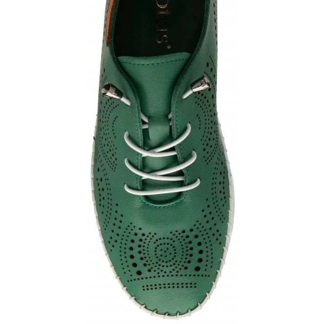 Green Leather Katya Casual Shoes | Lotus 6 Green Leather Katya Casual Shoes | Lotus - Image 4