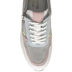 Grey Pastel Leather Suzuka Zip-Up Casual Trainers | Stressless By Lotus -Shoe Promotion grey pastel leather suzuka zip up casual trainers stressless by lotus p13705 32944 medium