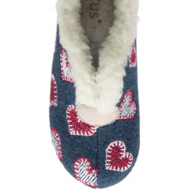 Navy Bernie Textile Slippers | Lotus 6 Navy Bernie Textile Slippers | Lotus - Image 4