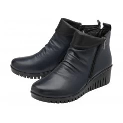 Shoe Promotion -Shoe Promotion navy leather cordelia wedge ankle boots lotus p13469 31993 medium
