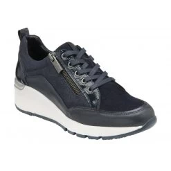 Navy Patent & Leather Sassy Casual Trainers | Stressless By Lotus