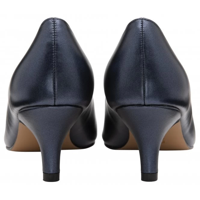 Navy Pearl Rachel Kitten Heel Court Shoes | Lotus 5 Navy Pearl Rachel Kitten Heel Court Shoes | Lotus - Image 3