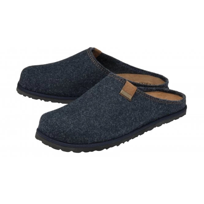Navy Textile Sidney Mule Slippers | Lotus 4 Navy Textile Sidney Mule Slippers | Lotus - Image 2