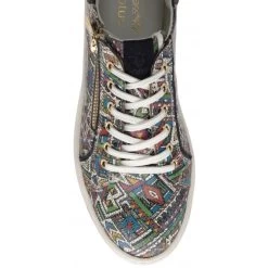 Navy & Tribal-Print Leather Serene Casual Trainers | Stressless By Lotus -Shoe Promotion navy tribal print leather serene casual trainers stressless by lotus p13729 33084 medium