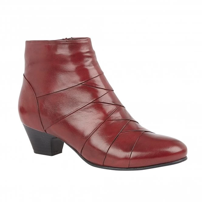Red Leather Tara Ankle Boots | Lotus 3 Red Leather Tara Ankle Boots | Lotus