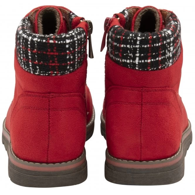 Red Textile Cedar Ankle Boots | Lotus 5 Red Textile Cedar Ankle Boots | Lotus - Image 3