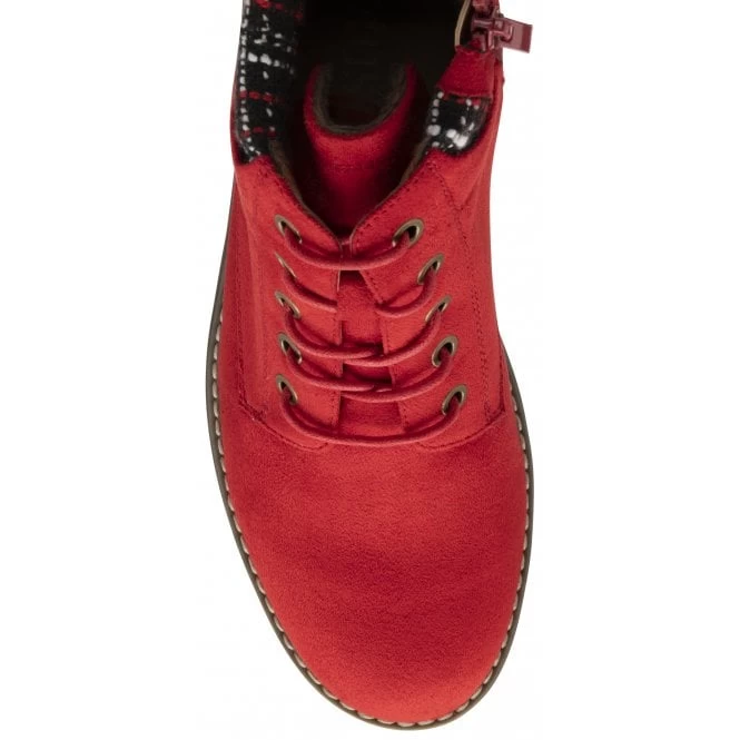 Red Textile Cedar Ankle Boots | Lotus 6 Red Textile Cedar Ankle Boots | Lotus - Image 4