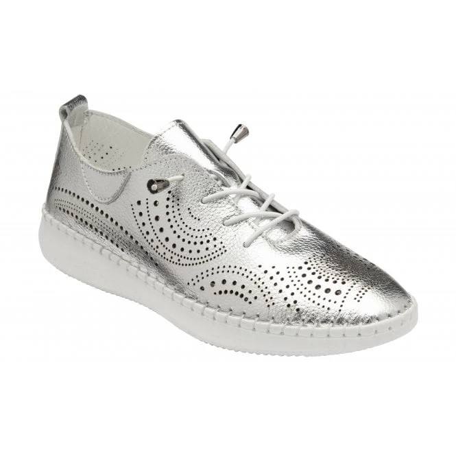 Silver Leather Katya Casual Shoes | Lotus 3 Silver Leather Katya Casual Shoes | Lotus