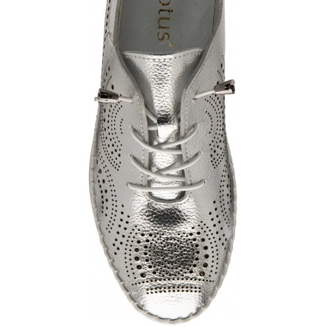 Silver Leather Katya Casual Shoes | Lotus 6 Silver Leather Katya Casual Shoes | Lotus - Image 4