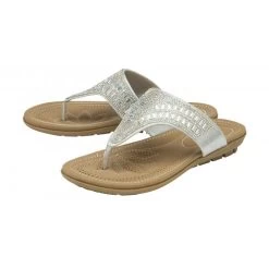 Best Seller -Shoe Promotion silver rafaella flat toe post sandals lotus p13311 31593 medium