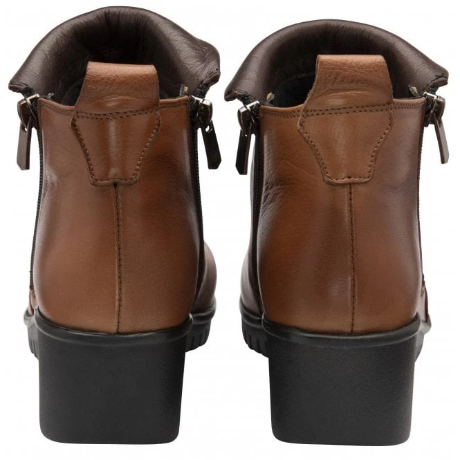 Tan Leather Cordelia Wedge Ankle Boots | Lotus 5 Tan Leather Cordelia Wedge Ankle Boots | Lotus - Image 3