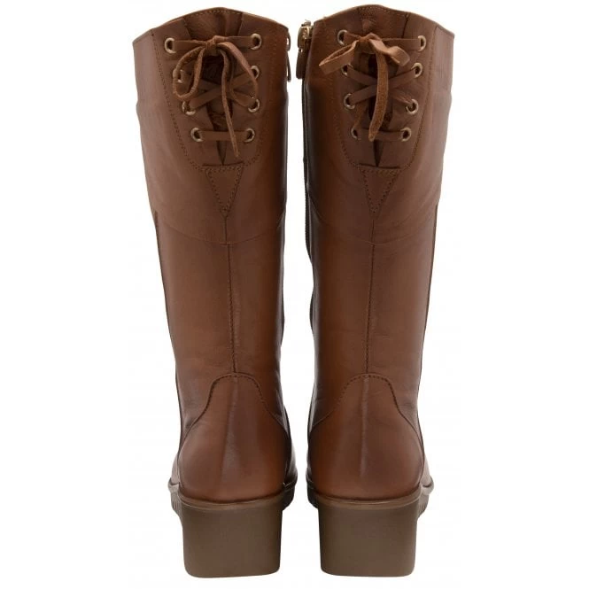 Tan Leather Dara Mid-Calf Wedge Boots | Lotus 5 Tan Leather Dara Mid-Calf Wedge Boots | Lotus - Image 3