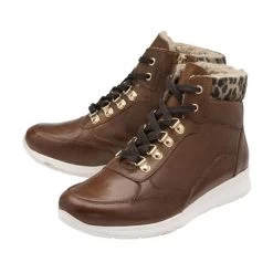 Shoe Promotion -Shoe Promotion tan leather leopard print saskia high top trainers stressless by lotus p13416 32373 medium