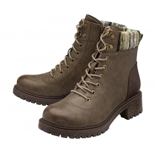 Taupe Hickory Zip-Up Ankle Boots | Lotus 4 Taupe Hickory Zip-Up Ankle Boots | Lotus - Image 2