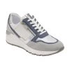 White & Blue Leather Sammie Casual Trainers | Stressless By Lotus