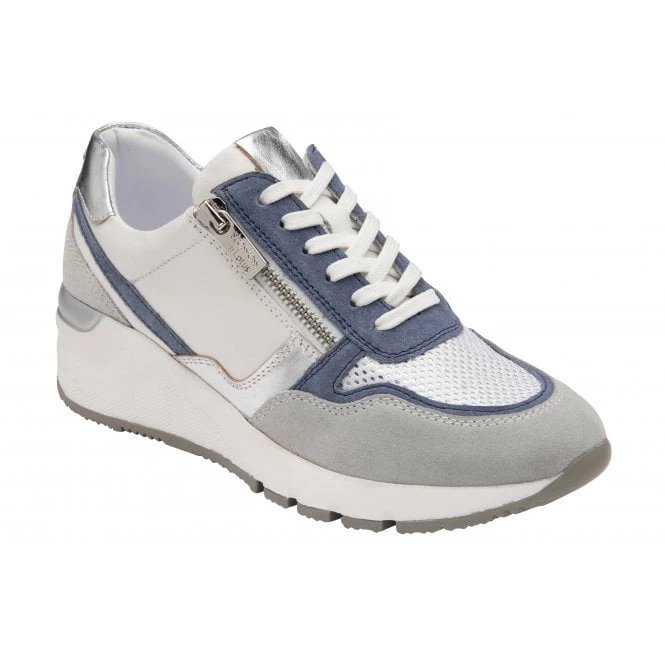 White & Blue Leather Sammie Casual Trainers | Stressless By Lotus 3 White & Blue Leather Sammie Casual Trainers | Stressless By Lotus